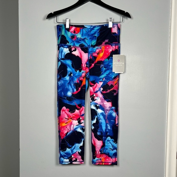 NWT Athleta Leggings Superimpose Chaturanga Capri Pant Floral Legging Crop - Picture 2 of 6